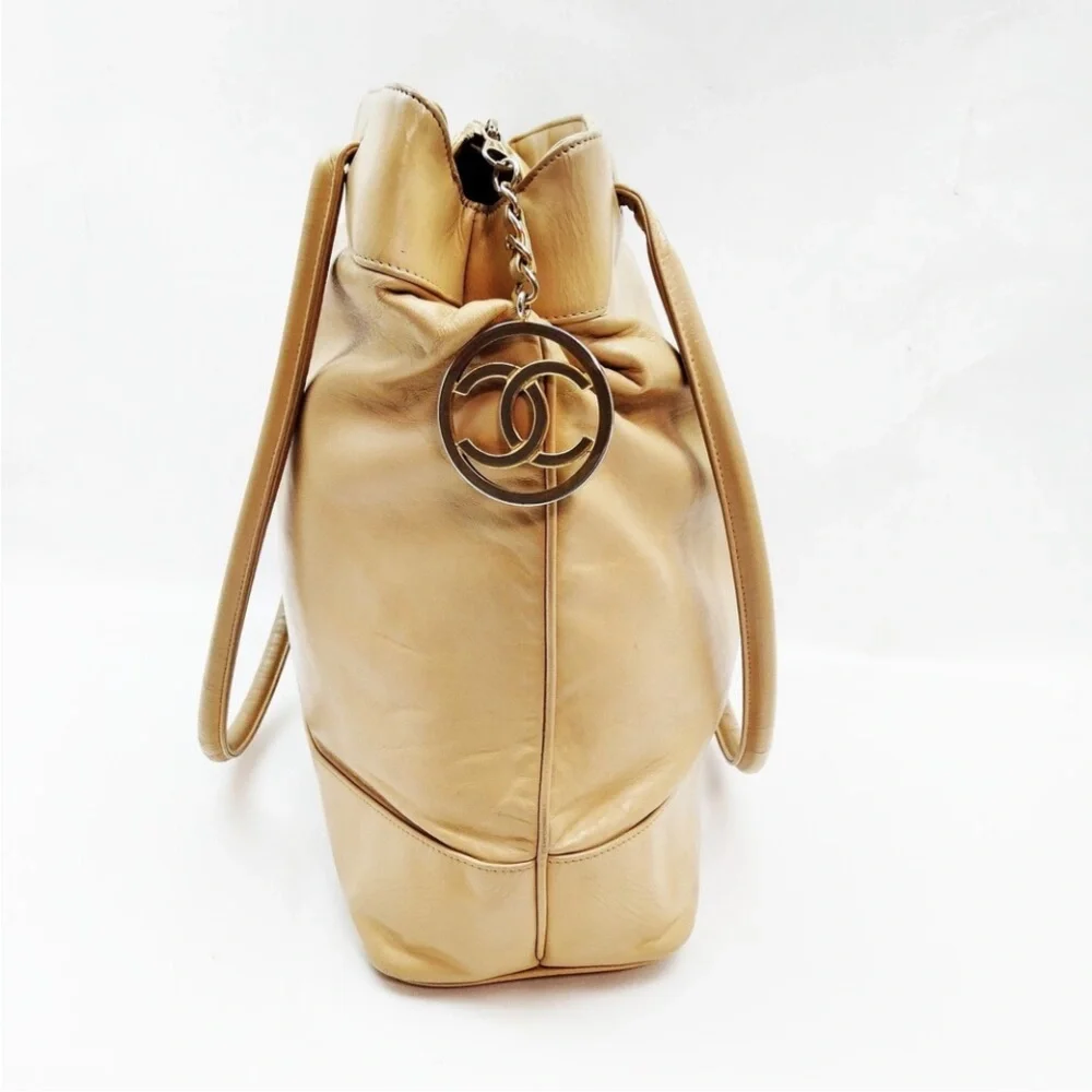 Chanel Beige Leather Shoulder Bag